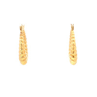 14kt Yellow Gold Ribbed Hoop Earrings