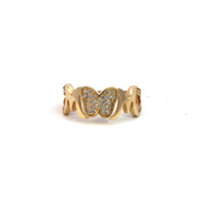 14K Yellow Gold "MOM" Ring 