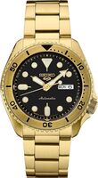 SEIKO SRPK18 Men Sport Automatic Stainless Gold Tone Black Dial