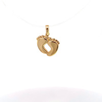 14K Yellow Gold Baby Feet Pendant 