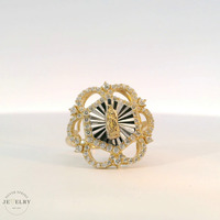 14k Yellow Gold Two-Tone Guadalupe Ring