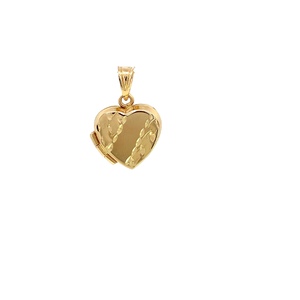 14K Yellow Gold Heart Locket Pendant 