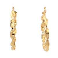 14kt Yellow Gold Twisted Hoop Earrings