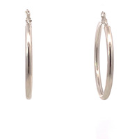 14kt White Gold Classic Hoop Earrings