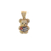 14k Cuban Teddy Bear Pendant with Cubic Zirconia Accent Stones 