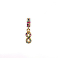 14Kt Yellow Gold Infinity Cz Charm