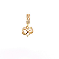 14k Yellow Gold Heart & Infinity Charm