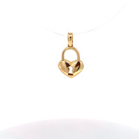 14K Yellow Gold Heart Lock Pendant 