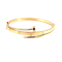 18kt Love Knot & Nail Bangle