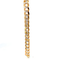 14K Two Tone Gold 8" Curb Link Bracelet