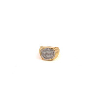 14K Yellow Gold Cz Signet Ring