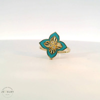 14k Yellow Gold Flower Fashion Ring