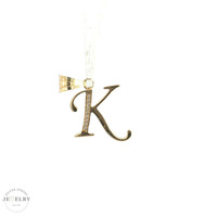 14K Yellow Gold "K" Initial Pendant 