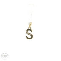 14K Yellow Gold "S" Initial Pendant