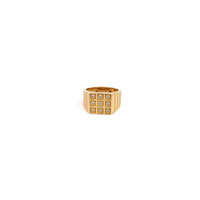 14K Yellow Gold Tic-Tac-Toe Signet Ring