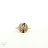 14K Yellow Gold "A" Initial Ring