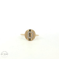 14K Yellow Gold "B" Initial Ring 