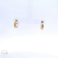 14k Threaded Huggie Earrings