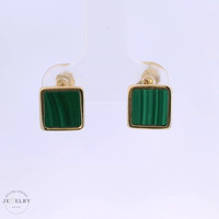 14k Malachite Stud Earrings