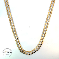 14k Yellow Gold Two-Tone Curb Link Chain