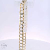 14k Two-Toned Diamond Cut Curb Link Bracelet