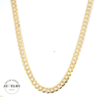 14k Yellow Gold Diamond Cut Curb Link Chain