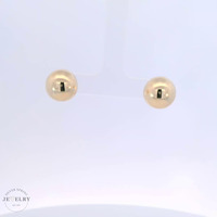  Female 14k Yellow Gold Half Ball Studs Earrings 2.20gms