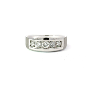 Men's 14k White Gold Diamond Wedding Band