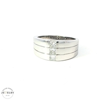  14K White Gold Triple Princess-Cut Diamond Band