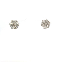  14k Flower Style Diamond Earrings