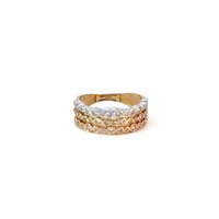 14K Tri-Color Gold 3 -in-1 Band Ring 