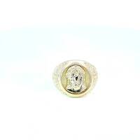 Men's 14k yellow gold, Jesus face signet ring, size 10, 10.7g