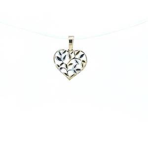 14k Two Tone Heart Charm