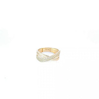 14K Yellow Gold CZ Band Ring 