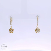  14k Huggies Dangle Earrings