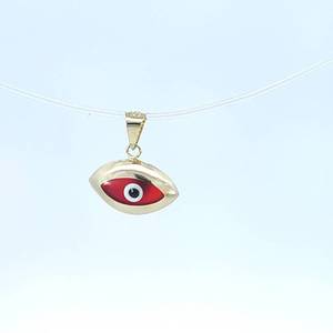 14k Yellow Gold Red Evil Eye Charm/Pendant