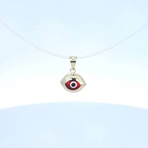 14Kt Yellow Gold Red Evil Eye Charm/Pendant