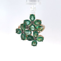  14k Emerald & Diamond Ring 