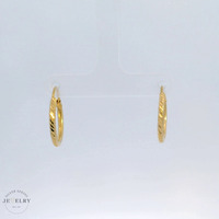 22K Yellow Gold Diamond-Cut Hoops