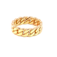 10k Yellow Gold 7mm Cuban Link Ring