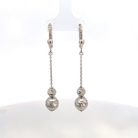  14k White Gold Drop Earrings 