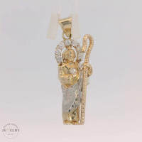  14K Two-Tone Gold Saint Jude Pendant 