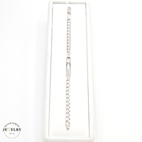 14KT Baby ID Curb Bracelet White Gold, 6 Inches