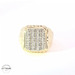 10KT Men's Cluster Ring Yellow Gold Diamonds 3mm