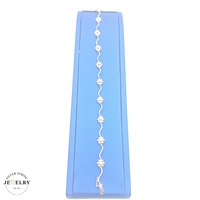  14KT Fancy Flowers Link Yellow Gold 7.5 Inches