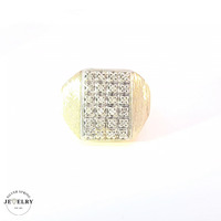 14KT Men's Cluster Ring Yellow Gold Diamonds Size 10.5