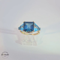 Blue Zirconia & Blue Topaz Ring 10KT