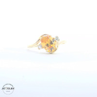 14KT Birthstone Citrine Yellow Gold Ring, Size 6