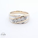 14KT Men's Band Ring Two Tone, Diamonds Size 12.5