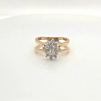 14K Diamond Cluster Ring